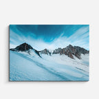 cuadro canvas montañas y nieve montaña nevada lago teal horizontal