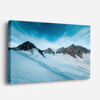 cuadro canvas montañas y nieve montaña nevada lago teal horizontal