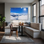 cuadro canvas montañas y nieve montañas nevadas sol brillante horizontal