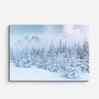 cuadro canvas montañas y nieve bosque nevado pinos blancos horizontal