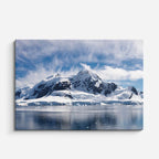 cuadro canvas montañas y nieve montaña nevada lago azul frío horizontal