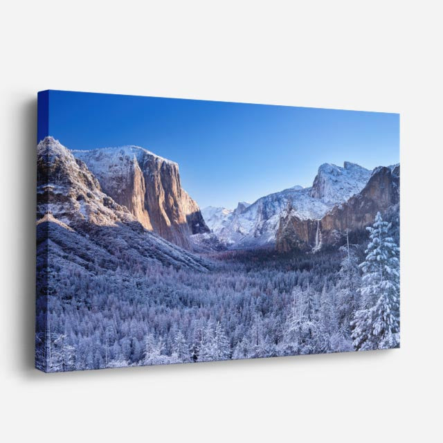 cuadro canvas montañas y nieve valle nevado yosemite invierno horizontal