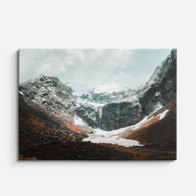 cuadro canvas montañas y nieve montañas nevadas nubladas horizontal
