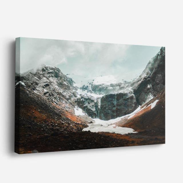 cuadro canvas montañas y nieve montañas nevadas nubladas horizontal