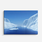 cuadro canvas montañas y nieve icebergs azules canal ártico horizontal