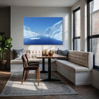 cuadro canvas montañas y nieve icebergs azules canal ártico horizontal