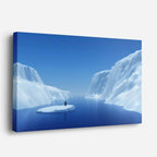 cuadro canvas montañas y nieve icebergs azules canal ártico horizontal