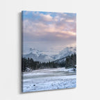 cuadro canvas montañas y nieve montaña nevada lago espejo vertical