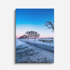 cuadro canvas montañas y nieve carretera nevada árbol solitario vertical