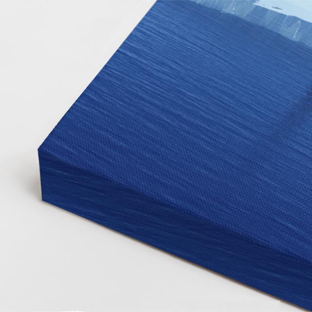 cuadro canvas montañas y nieve iceberg azul figura humana vertical
