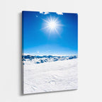 cuadro canvas montañas y nieve montañas nevadas sol brillante azul vertical