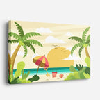 cuadro canvas mar y playa playa verano sombrilla ilustración horizontal