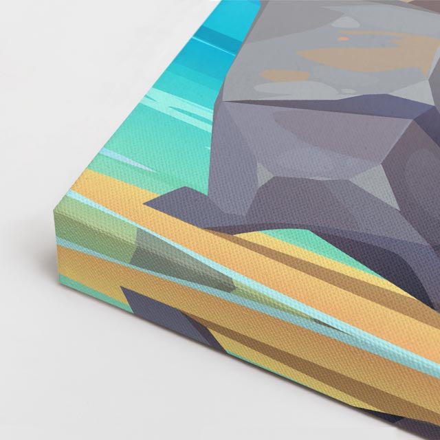 cuadro canvas mar y playa playa rocas nubes ilustración horizontal