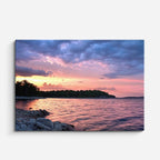 cuadro canvas mar y playa playa oscura atardecer dramático horizontal