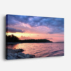 cuadro canvas mar y playa playa oscura atardecer dramático horizontal