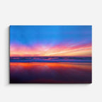 cuadro canvas mar y playa playa atardecer azul vibrante horizontal