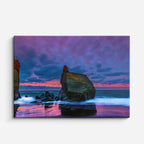 cuadro canvas mar y playa barca hielo atardecer dramático horizontal