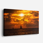 cuadro canvas mar y playa mar abierto atardecer barcos horizontal