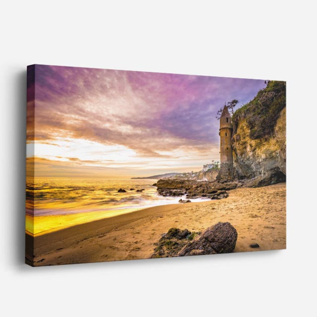 cuadro canvas mar y playa playa acantilado atardecer suave horizontal