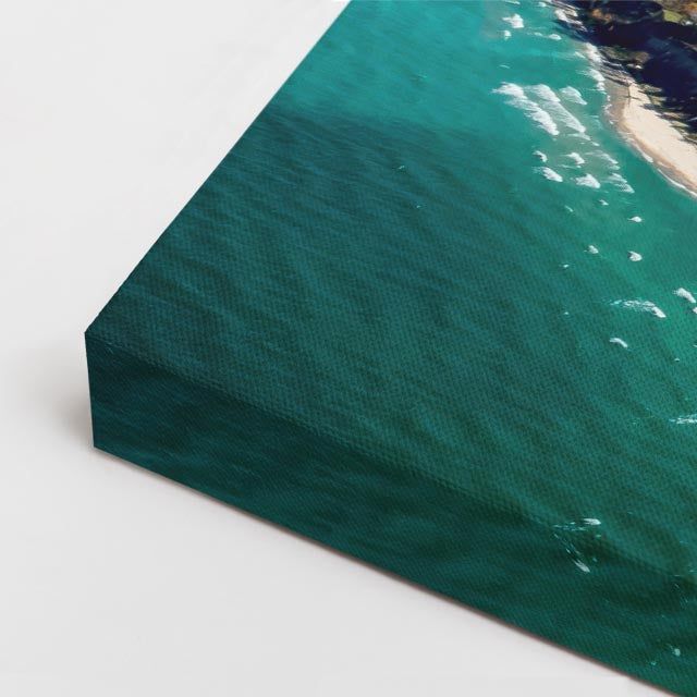 cuadro canvas mar y playa costa turquesa vista aérea horizontal