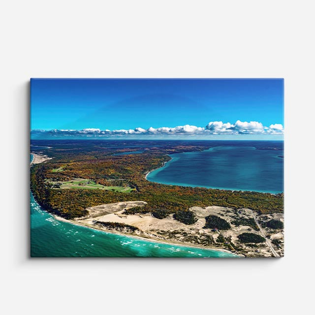 cuadro canvas mar y playa costa turquesa vista aérea horizontal