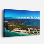 cuadro canvas mar y playa costa turquesa vista aérea horizontal