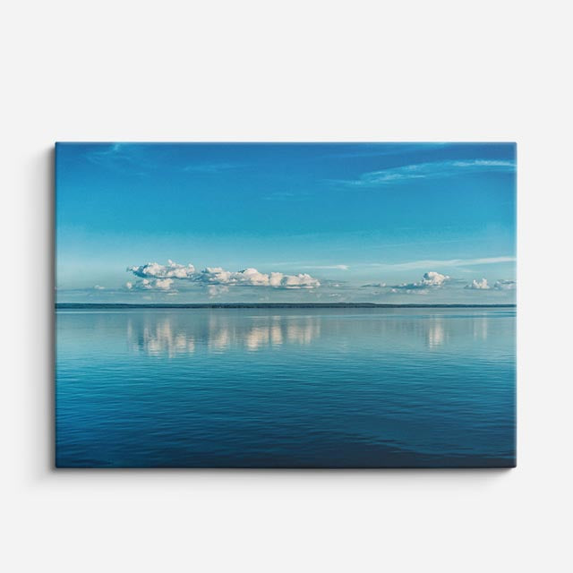 cuadro canvas mar y playa mar calmo cielo azul perfecto horizontal