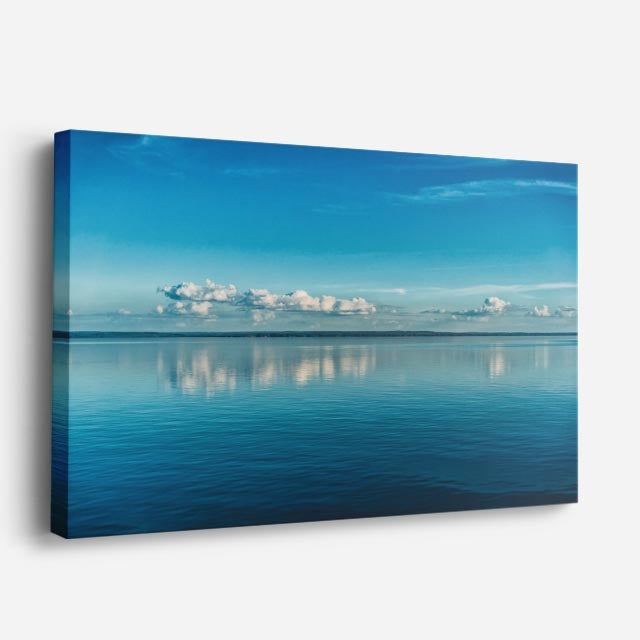 cuadro canvas mar y playa mar calmo cielo azul perfecto horizontal