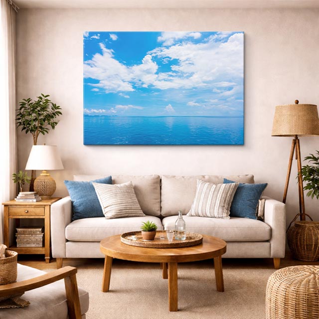 cuadro canvas mar y playa playa tropical cielo azul limpio horizontal