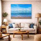 cuadro canvas mar y playa playa arena blanca olas suaves horizontal