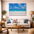 cuadro canvas mar y playa playa arena blanca cielo azul horizontal