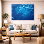 cuadro canvas mar y playa mar azul profundo textura horizontal