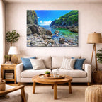 cuadro canvas mar y playa playa rocas tropicales turquesa horizontal