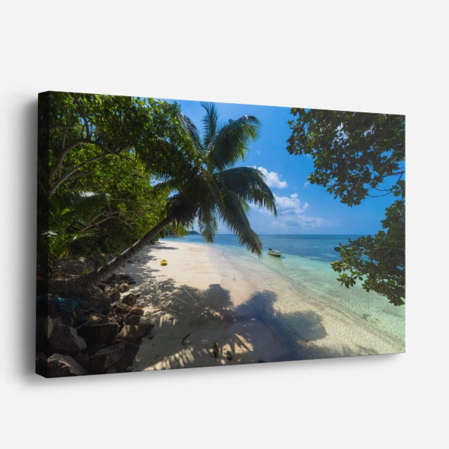 cuadro canvas mar y playa playa palmeras turquesa tropical horizontal