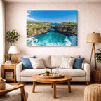 cuadro canvas mar y playa acantilado puente natural turquesa horizontal