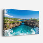 cuadro canvas mar y playa acantilado puente natural turquesa horizontal