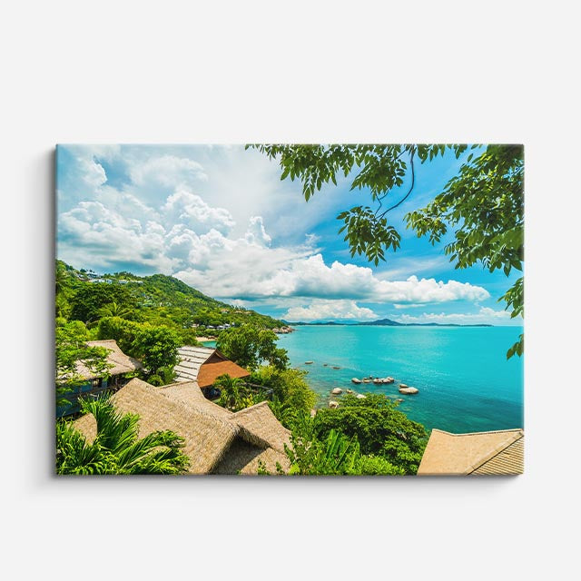 cuadro canvas mar y playa resort playa turquesa tropical horizontal