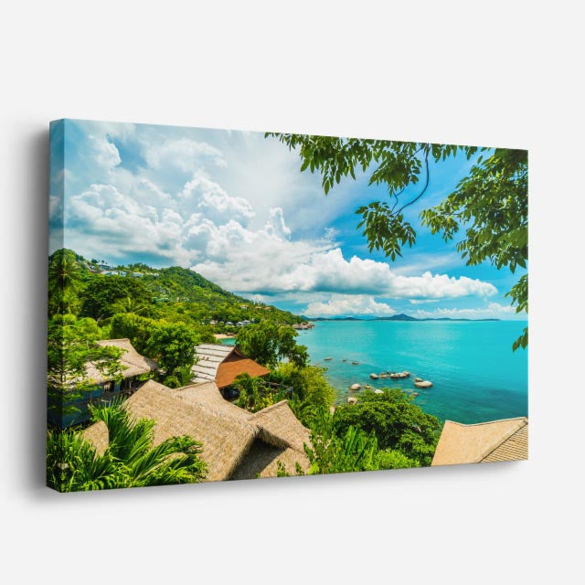 cuadro canvas mar y playa resort playa turquesa tropical horizontal