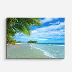 cuadro canvas mar y playa camino playa palmeras turquesa horizontal