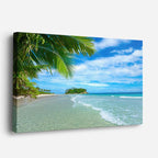 cuadro canvas mar y playa camino playa palmeras turquesa horizontal