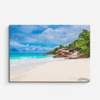 cuadro canvas mar y playa playa tropical arena blanca rocas horizontal
