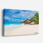 cuadro canvas mar y playa playa tropical arena blanca rocas horizontal
