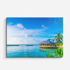 cuadro canvas mar y playa villas agua turquesa tropical horizontal