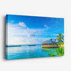 cuadro canvas mar y playa villas agua turquesa tropical horizontal