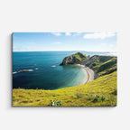 cuadro canvas mar y playa bahía curva acantilados turquesa horizontal