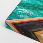 cuadro canvas mar y playa bote acantilados turquesa tropical horizontal
