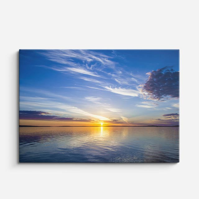 cuadro canvas mar y playa playa atardecer cielo dramático horizontal