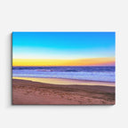 cuadro canvas mar y playa playa atardecer azul amarillo horizontal