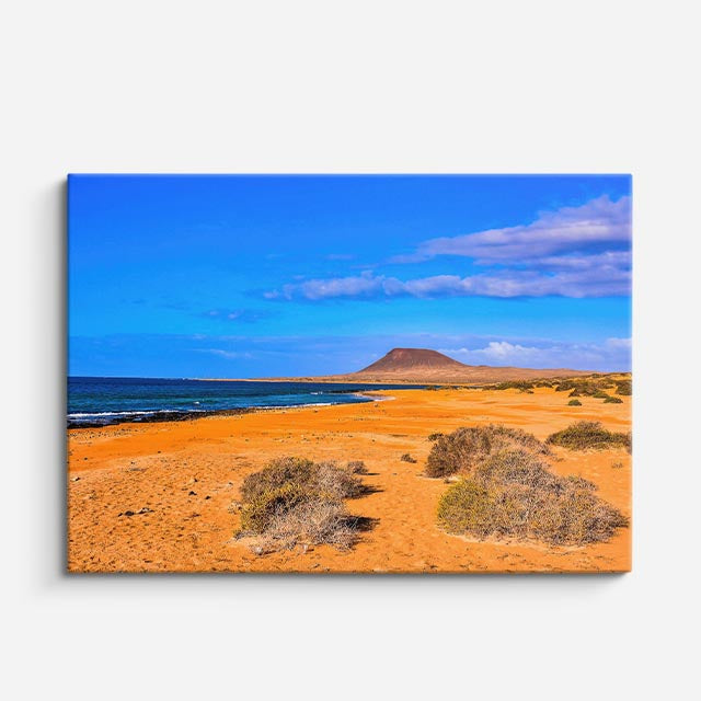 cuadro canvas mar y playa playa arena volcánica naranja horizontal