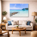 cuadro canvas mar y playa bote playa turquesa tropical horizontal